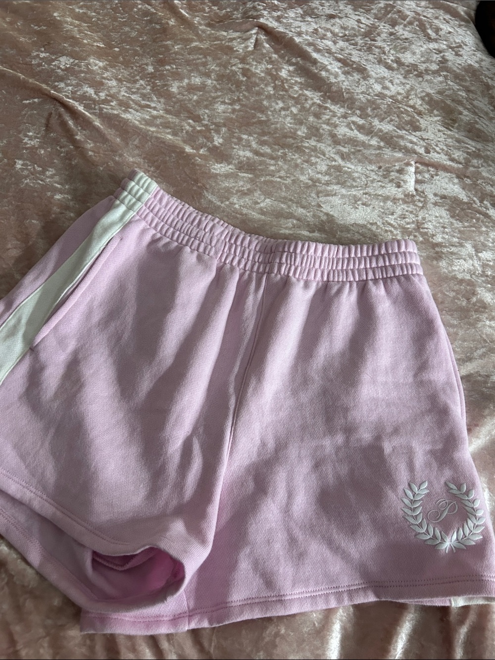 PINK Victoria's Secret Light Pink Athletic Shorts with White Stripe